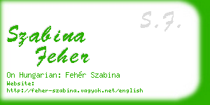 szabina feher business card